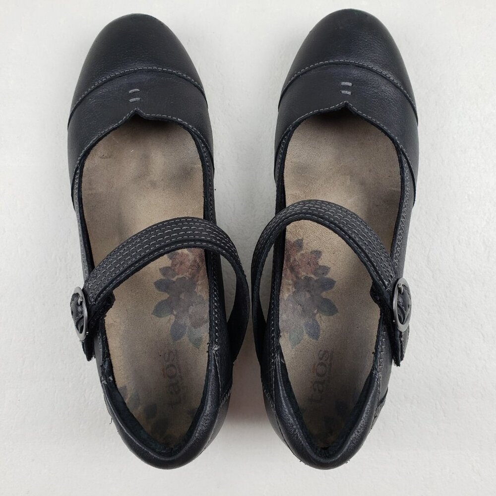 Taos Virtue Mary Jane Shoe Womens 8.5 Black Leather Strap Walk Comfort Low Heel - Picture 9 of 13